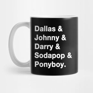 Outsiders Names white Mug